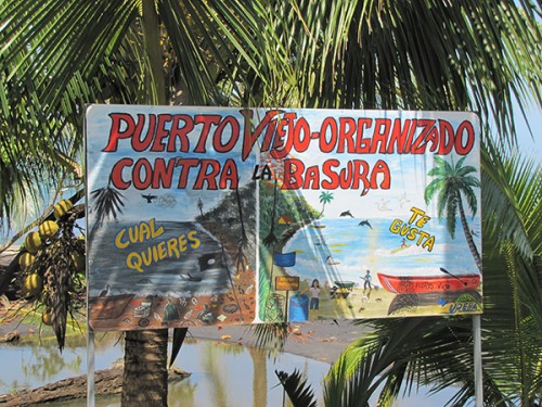 Beach sign - Puerto Viejo, Costa Rica