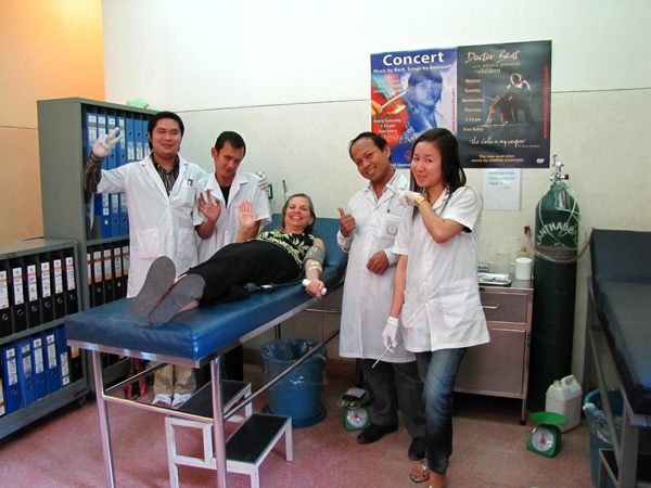 Donating blood in Siem Reap, Cambodia