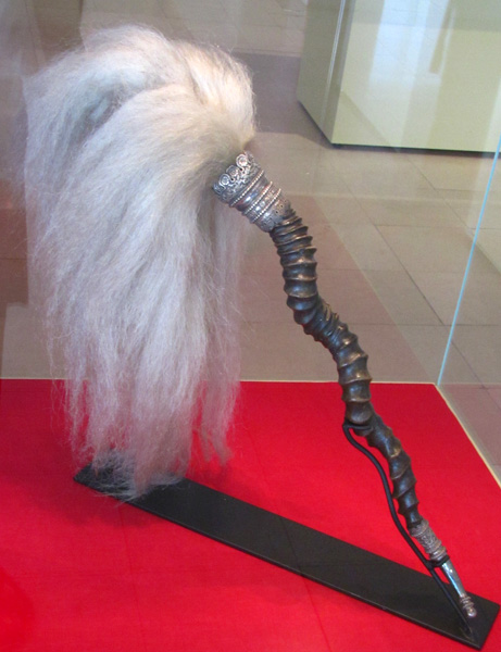 Fly Whisk, Horsehair with Silver Mounted Horn Handle, India, 19th century CE - Islamic Arts Museum, Kuala Lumpur, Malaysia