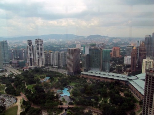 View from Petronas Twin Towers Skybridge, Kuala Lumpur, Malaysia